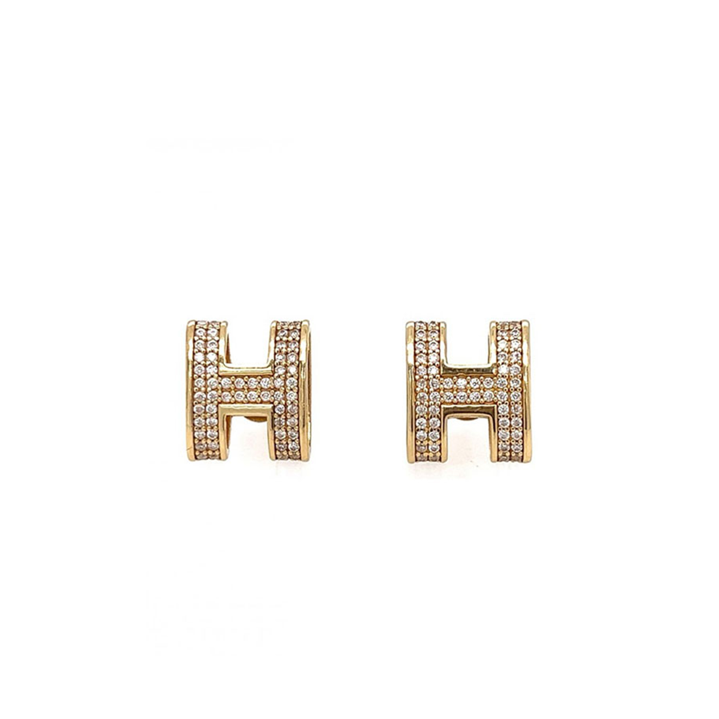 H**mes gold earrings